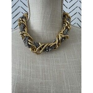 Banana Republic Mixed Metals Chunky Woven Chain Necklace